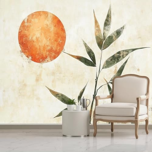 Papel Pintado Fotomural Bambú solar abstracto 300 x 210 cm pared cocina salón dormitorio restaurante Retro decoración mural moderno