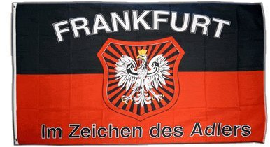 Flaggenfritze Fahne/Flagge Frankfurt Im Zeichen des Adlers + gratis Sticker