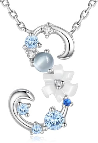 VIKI LYNN Damen Initiale Halskette Buchstabe A-Z Alphabet Anhänger Schmuck 925 Sterling Silber und Zirkonia Anfangsbuchstaben Personalisierte Geschenke für Mädchen Frauen
