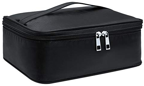 Kosmetiktasche Damen Make up Tasche Schminktasche Reise Schmink Organizer Makeup Bag Kulturtasche Beauty Case (Schwarz)