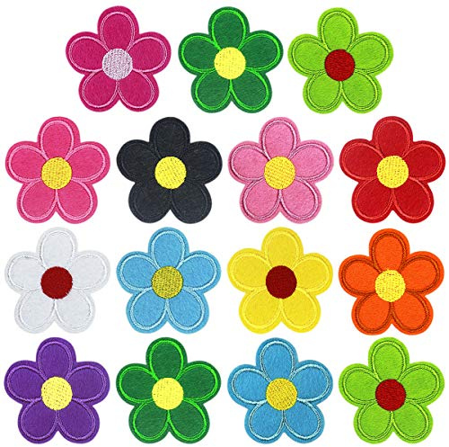 26 Stück Sonnenblume Bügelflicken, 5 cm, zum Aufbügeln oder Nähen