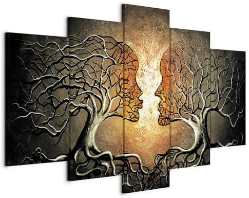 murando - Quadro Alberi Amore 200x100 cm 5 Pezzi Stampa su tela XXL Immagini Moderni Murale Fotografia Grafica Decorazione da parete Quadri Componibili Gente Astratto Bacio h-A-0086-b-p