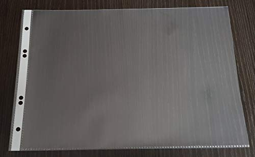 PS-Handelshaus 100x A4 Prospekthülle glasklar Querformat mit Lochrand | 100x Premium A4 Dokumentenhülle aus extra starker 110my PP Folie. Glasklar mit Lochrand. Dokumentenecht & recycelbar.