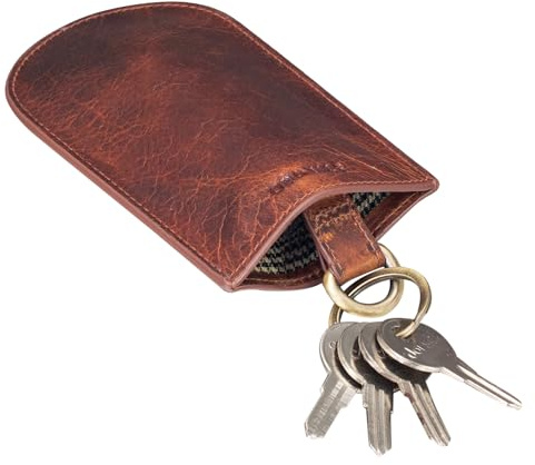 STILORD Toby nyckelväska läder nyckelklocka nyckeletui klassisk nyckelmapp för många nycklar bilnycklar liten etui med nyckelring Farbe:Svart