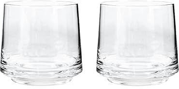 Denby - Natural Canvas Small Tumblers Set of 2 - 400ml Hand Blown Hand Finished Water Glasses - Dishwasher Safe, Contemporary Clear
