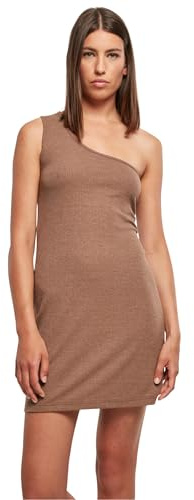 Urban Classics Ladies Rib One Shoulder Dress, klänning för kvinnor, finns i många olika färger, storlekar XS – 5XL, Mörkkaki, L