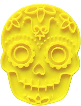 The Cookie Cutter Hub 10cm Day of The Dead Skull Cookie Cutter and Matching Embosser for Cookies Biscuits Clay Baking Decoration