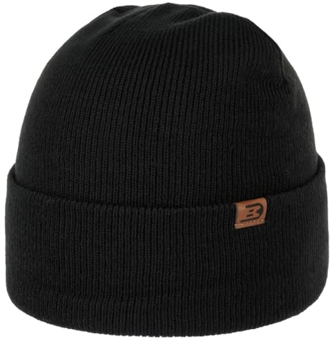 CapUniverse Wind Mössa Herrar - Beanie med uppvikbar kant uppvik Vinter Höst Sommar Vår Sommar-Vinter - One Size svart