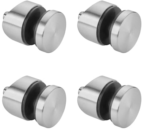 SOTOOLS 4 x Glaspunkthalter, Ø 30 mm, V2A, für Rund-Pfostenrohr Ø 42,4 mm | Glashalter für Geländer und Handlauf.