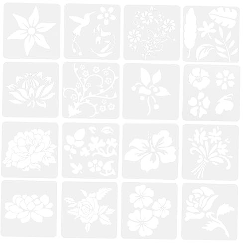 Lurrose Schablonen Für Kinder 16 Blätter Vorlage für Blumenmalerei Blumenschablonenvorlage Vorlagen für Blumenmalerei erwachsene n Blumenschablone zum Selbermachen Buchstabe
