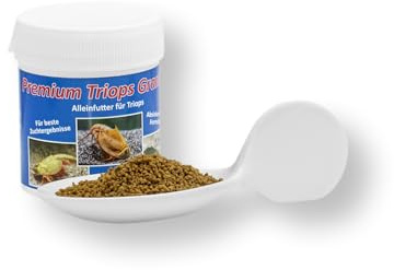 Premium Triops Granulat Triopsfutter 40 g, Alleinfutter, Urzeitkrebsfutter | Hauptfutter für Triops und andere Urzeitkrebse, Futtergranulat, absinkend, formstabil, für Haltung, Zucht, tägliche Fütterung