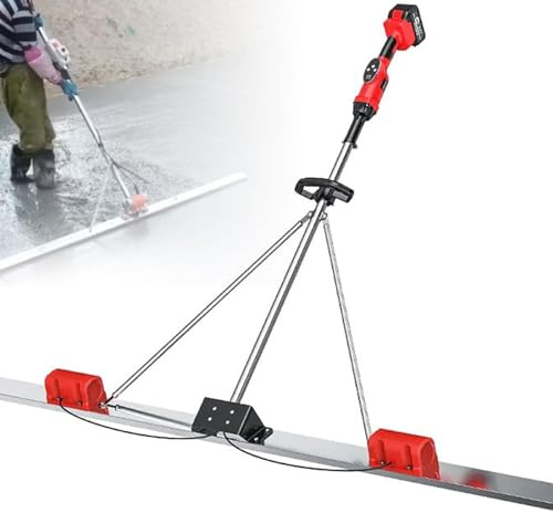 LSHFYV Concrete Screed Vibration Machine, Concrete Screed Vibration Kit Concrete Finishing Tool, Electric Cordless Screed Finishing Vibrating Machine, 9 Speed Setting,1.5M-1Battery