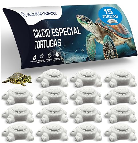 AF® Schildkröten Zubehör Kalzium, Pack 15 Stück Sepiaschalen für Schildkröten Alternativ, Landschildkröten Futter Mineralblock Langsame Freisetzung, 100% Natürlich mit Vitamin B1