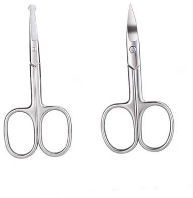 minkissy Nasenhaarschere und Augenbrauen Schere aus Edelstahl Präzise Klingen Sicher und Schmerzfrei Kompakt für Herren und Damen mit Glatten Kanten für Sensible Bereiche