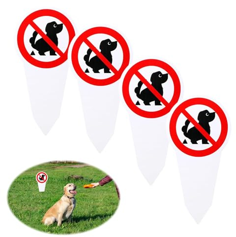 GUOYOU 30 * 15cm Kein Hundeklo Schild Warntafel 4 Stücke Schild Hunde Kacken Verboten Hundeschilder Warnung,für Rasenflächen Parks Parkplätze Privatbereiche Gewächshaus Innen und Außenszenen