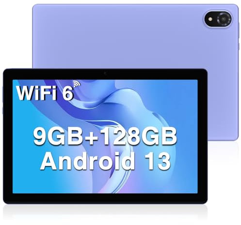 DOOGEE U10 Tablets 10 inch Android 13 Tablet PC, 9GB RAM+128GB ROM(1TB TF), Quad-Core 2.0 GHz/1280 * 800 HD+ IPS/WiFi 6/Bluetooth 5.0/5060mAh/5MP+8MP/OTG/Type C/3.5mm Headphone Jack,Purple
