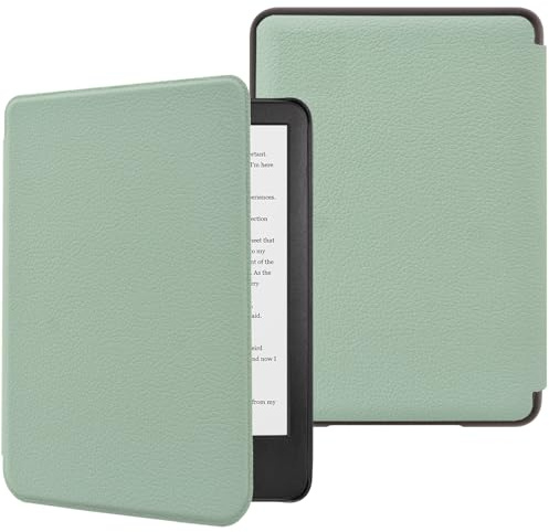 DMLuna Case for All-New 6 Kindle 11th Generation 2024/2022, Model:C2V2L3, Ultra Thin and Lightweight Smart Protective Durable Premium PU Leather Cover with Auto Sleep Wake Function - Agave Green