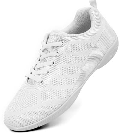 Asyusyu Cheerleader Schuhe Meshed Tanzsneaker Damen for Kinder Jazz Line Dance-Weiße, 36EU