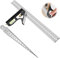 2 Pcs Square Tool, Combination Square, Stainless Steel Combo Square Carpentry Tools, Set Square Carpentry, Set Square Carpentry, 45/90 Degree with Bubble Level Measuring Tool for Woodworking Carpenter