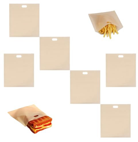 6 Piezas Bolsas para Tostada, Antiadherente Bolsa Tostadora Reutilizable, Bolsa Sandwich Tostadora para Tostar Sandwich Pizza