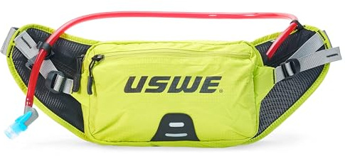 USWE Zulo - Marsupio per l'idratazione, con organizer e tasche laterali, cintura per i fianchi anti rimbalzo (giallo pazzo, 2L)
