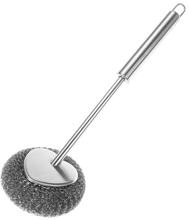 Steel Sponge,Stainless Steel Scourers By Scrub It,Cookware Cleaners,Pan Cleaner Scrubber Stainless Steel With Handle,Dish Brush, Scouring Pads, Wire Cleaning Ball For Dishes, Bowls