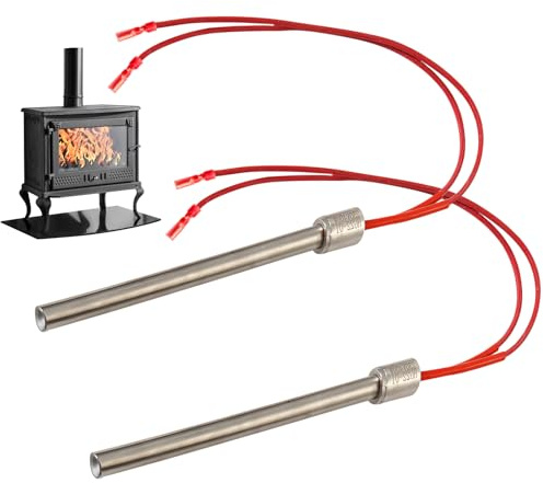 Beatific 2 Stück 220V 350W Pellets Hot Rod Zündkerze, 150x10mm Zuendkerze für Pelletofen, Edelstahl Kamin Zündstab, Holzpellets Ofen Zuendstab, Pellet Heizung Zünder, Heizrohr Kamin Grill Herd Teil