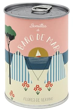 Kit para Plantar Flores en Caja - Semillas de Flores de Colores - Regalo Original para Amigos, Familiares, Fiestas y Cumpleaños - Regalo Ecológico de Viaje - Fácil de Usar (Yéyé Baño de Mar)