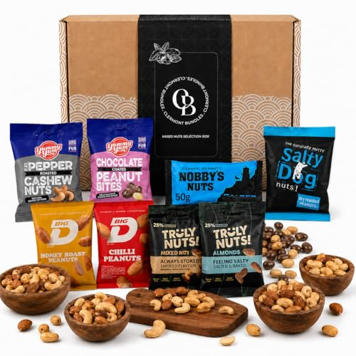 Nuts Gift Set & Snacks Hamper - Includes a Mix of Nuts, Peanut, Cashew, Almond, Roasted and Flavoured Nuts Gift. Gift Ready, All Occasions - Mixed Nut Hamper