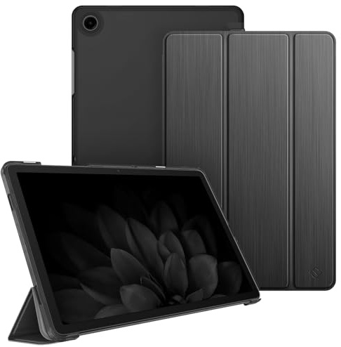 Fintie Hülle für Samsung Galaxy Tab A11+ Plus/Tab A9+ Plus 11 Zoll 2025 | Schlank Tablet Schutzhülle mit Dreifach-Ständerfunktion, Transluzente Rückseite, Dunkelgrau