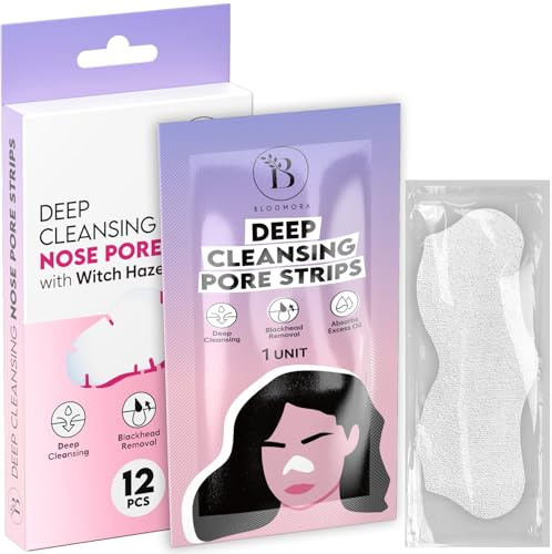 Mitesserentferner Stripes – Pore Strips und Mitesser Pflaster zur sanften Entfernung von Mitessern (12 Stück) - Nasenstrips Mitesser und Nose Strips Blackhead