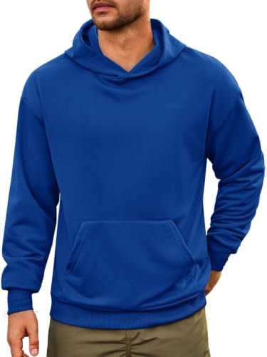 Runcati Hombre Sudadera con Capucha Manga Larga, Azul, M