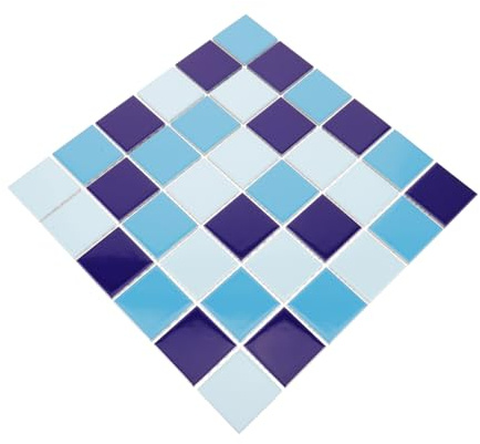 HORIALENCE Azulejo de Cerámica Azul Estilo Mosaico, 1 Hoja para Piscina