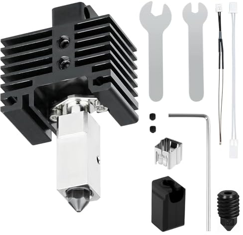 Upgraded Hotend Kit per stampante 3D Bambu Lab X1/X1C, con blocco riscaldante in rame placcato Titanium Heat Break, 0,4 mm Hardened Steel Nozzle Heating Block Kit, Hotend con base in silicone