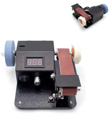 Mini lijadora de Banda eléctrica para Bricolaje, lijadora de Banco de Cantos Abiertos con 7 velocidades, Ideal para pulir Madera y Cuchillos de Metal.