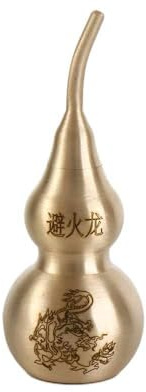 Brass Gourd for Feng Shui, Hu Lu Chinese Good Luck Gourd Ornaments Feng Shui Health Prosperity Wealth Success Wu Lou Home Garden Decor(8.8cm-2)