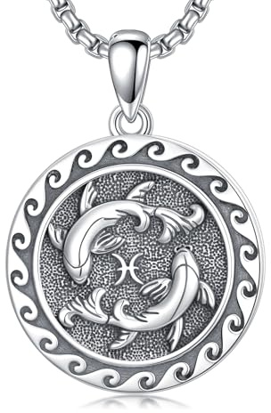 enjoylifecreative Collier 12 signes du zodiaque pour homme et femme en argent sterling 925 avec pendentif constellation horoscope chaîne anniversaire astrologie bijoux cadeaux pour hommes femmes, 22.3