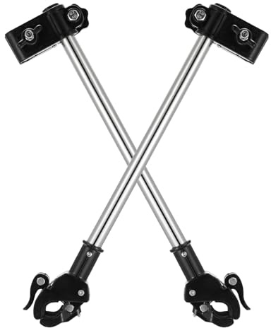 VICASKY 2pcs Adjustable Metal Umbrella Mount Holder for Deck Easy to Attach to Bike Pram Wheelchair for Outdoor Cycling and Strolling