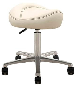 Sgabello da sella ergonomico, sedia da lavoro regolabile in altezza, capacità di peso di 440 libbre, adatto a saloni di bellezza, bar e uffici(White)
