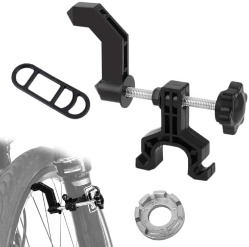 Tiraraggi Bici Regolazione del Cerchio Multitool Bici Compatto e Portatile | Nero Include Chiave per Raggi Bicicletta per Mountain Bike, Strada, Pieghevoli e da Città Stabile Antiscivolo