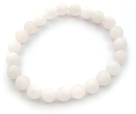 Amaryllis Kugel-Armband Rosenquarz hell matt 8 mm