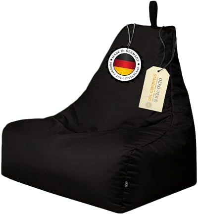 PATCH HOME Lounge Sessel XL Gamer Sessel Sitzsack Sessel Sitzkissen In & Outdoor geeignet fertig befüllt | XL - Schwarz - in 2 Größen und 25 Farben