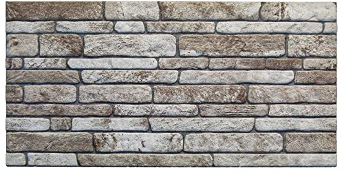 IZODEKOR 3D Wall Panels Brick Effect, Wall Cladding, Ceiling, Tiles, Indoor&Outdoor, DIY, Kitchen, Bathroom, Bedroom, Stone Look | Cream Dream