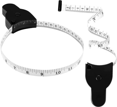RubiGO Body Measuring Tape – Retractable Tape Measure for Body Measurements with Lock Button – Accurate Dual Sided Inch/CM – Smooth Retraction – Compact Size for Travel – 60in / 150cm