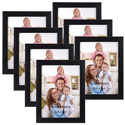 Giftgarden 7 Stück Bilderrahmen 15x20 Schwarze, Fotorahmen Collage Set für 20x15 cm Fotos und Bilder, Wand- oder Tischaufsteller für Wohnzimmer Schlafzimmer Büros