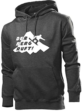 Der Berg Ruft Snowboard Männer Hoodie Sweatshirt Dunkel Grau meliert XL