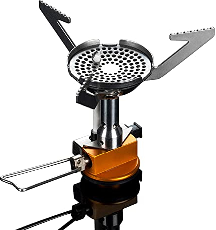 ANZAGA Kleiner Campingkocher zum Kochen im Freien, Multi-Brennstoff Propan/Butan/ISO-Butan