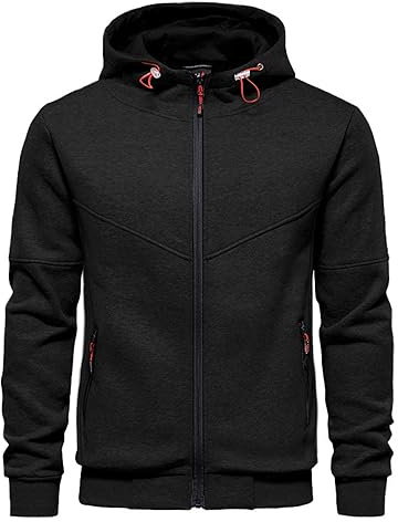 CTU Felpe con cappuccio da uomo, a maniche lunghe, in pile, con cerniera, taglie S-4XL