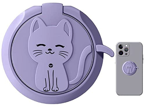 Cute Cat Metal 360 Degree Spin Finger Ring Phone Holder Phone Ring Holder Rings Cute Cell Grip Socket for Phone Magnetic Bracket