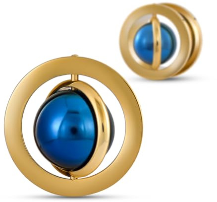 COOEAR Planet Ear Tunnels Flesh Plugs, Edelstahl Messgeräte für Ohrringe, Schrauben zurück Stretcher Expander.